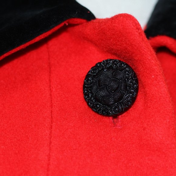 Charles Klein Red Wool Trench Coat - Picture 3 of 12